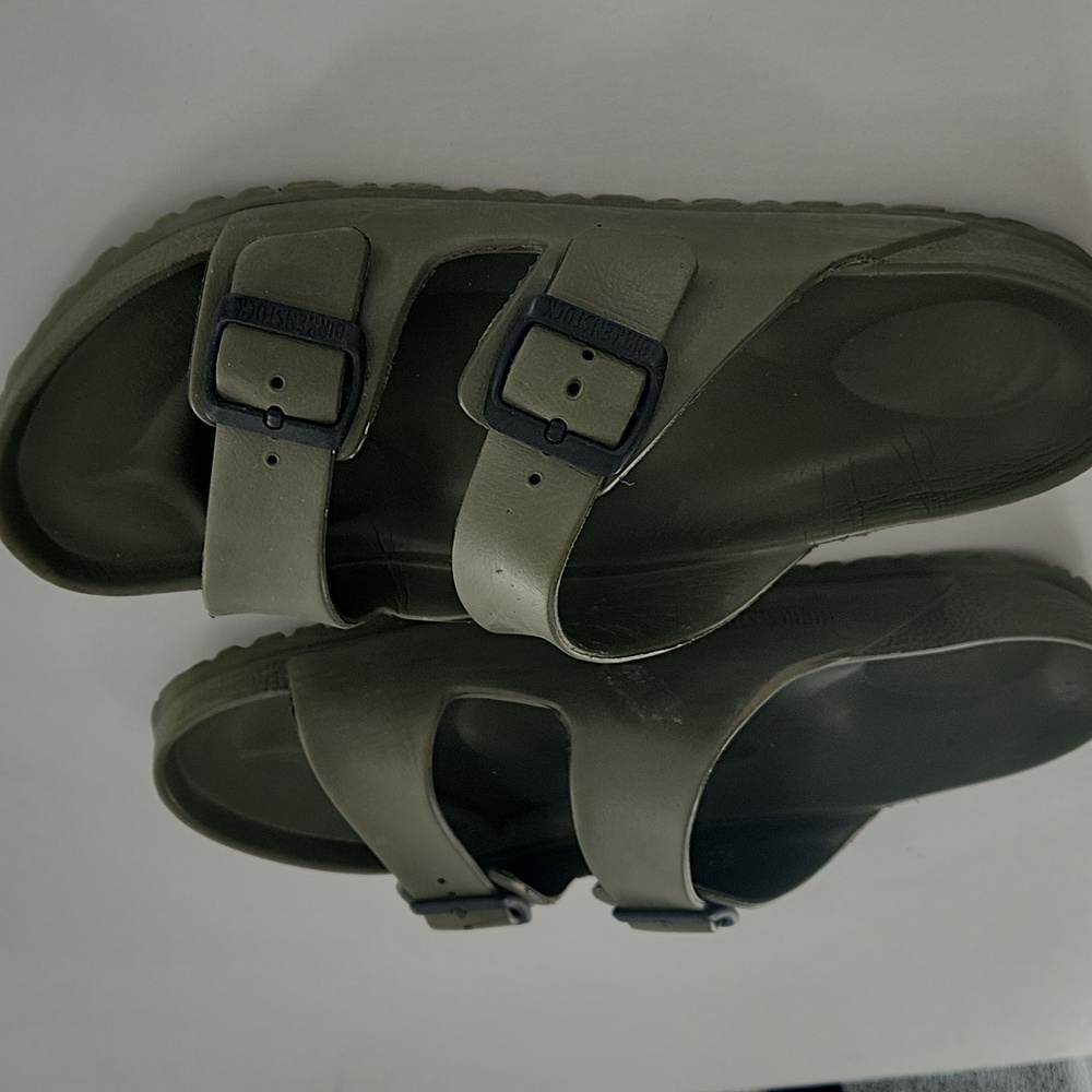 Birkenstock Olive Green Sandals Size 45 Mens 12 - Picture 2 of 9